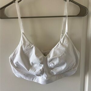 White Wireless Sports Bra with Light Support and adjustable straps